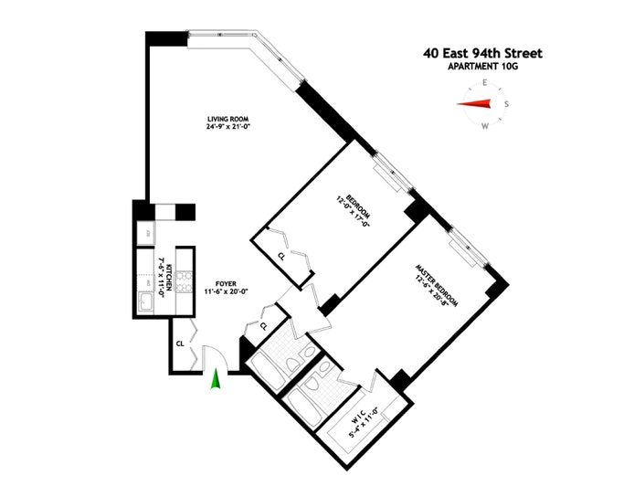 Floorplan for 40 East 94th Street, 10G