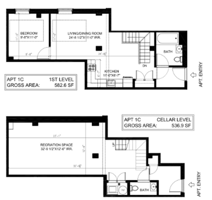 Floorplan for 351 West 54th Street, 1C