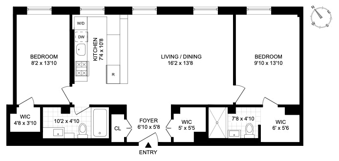 Floorplan for 1 Rockwell Place, 1D
