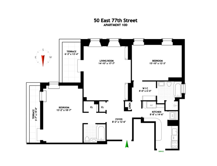 Floorplan for 50 East 77th Street, 10D