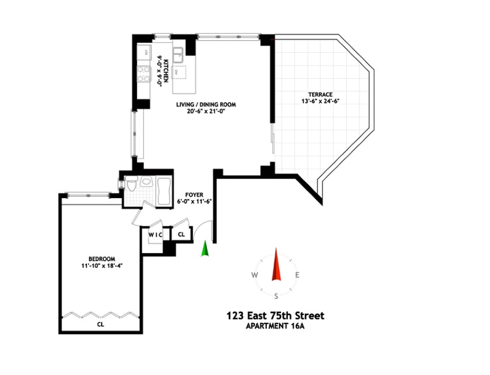 Floorplan for 123 East 75th Street, 16A