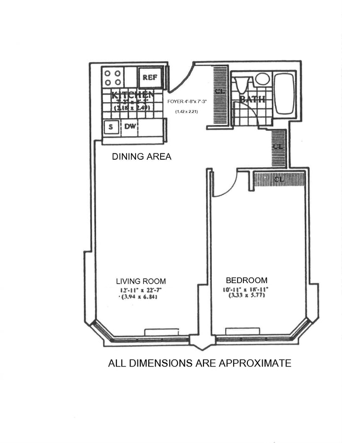 Floorplan for 201 West 72nd Street, 14B