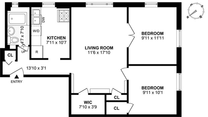 Floorplan for 233 Prospect Place, 2A