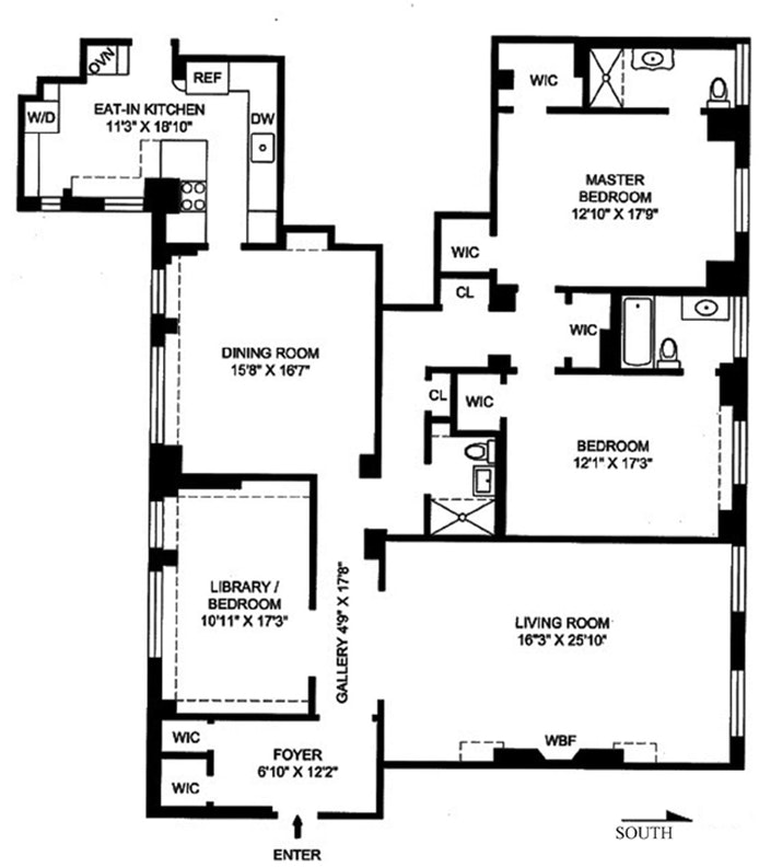 Floorplan for 1040 Park Avenue, 9E