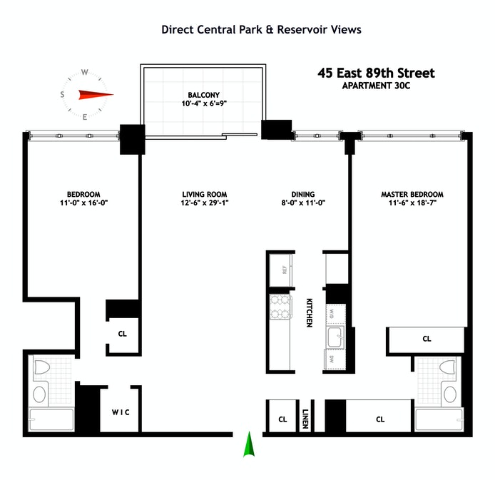 Floorplan for 45 East 89th Street, 30C