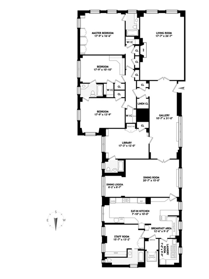 Floorplan for 1021 Park Avenue, 5C