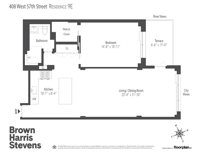 Floorplan for 408 West 57th Street, 9E