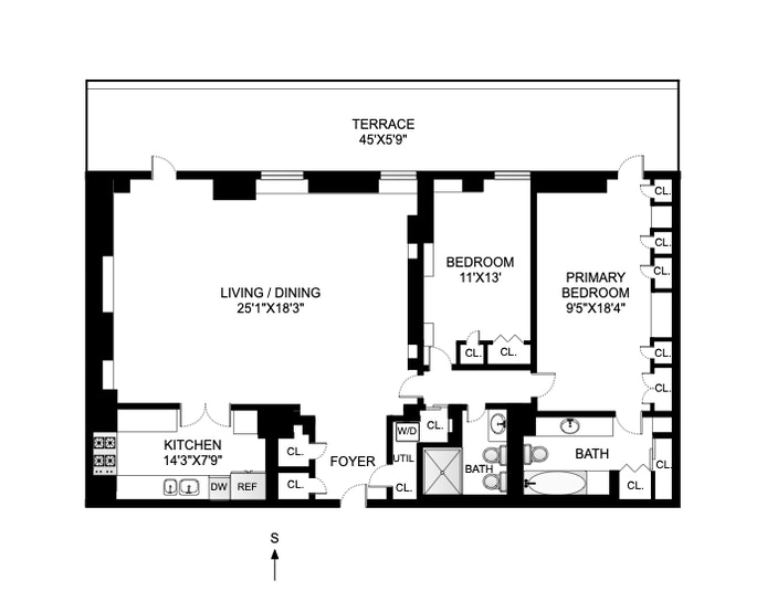 Floorplan for 253 West 73rd Street, 11BC