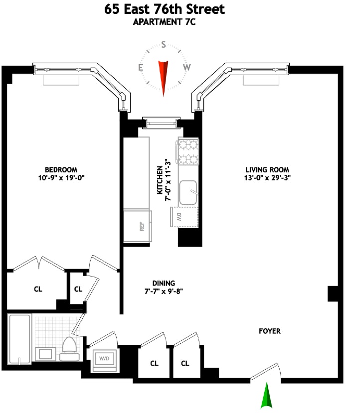 Floorplan for 65 East 76th Street, 7C