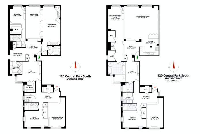 Floorplan for 120 Central Park South, 9CDEF