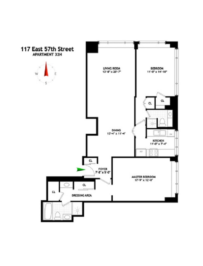 Floorplan for 117 East 57th Street, 32H