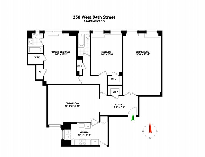 Floorplan for 250 West 94th Street, 3D