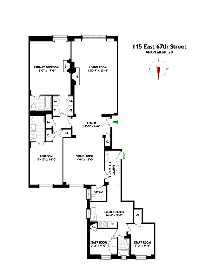 Floorplan for 115 East 67th Street, 2B