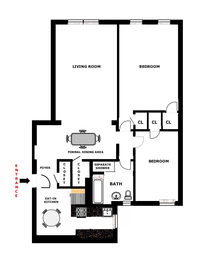 Floorplan for 35 -36 76th Street, 521