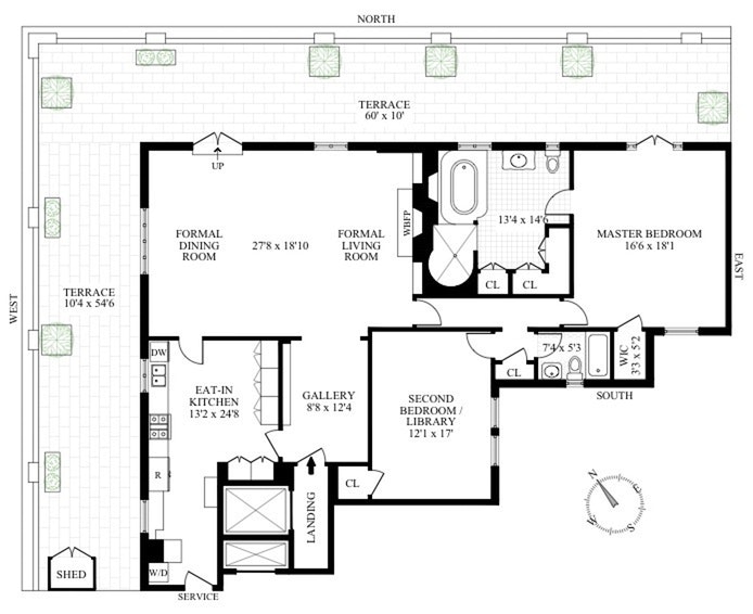 Floorplan for 470 West End Avenue, PHB
