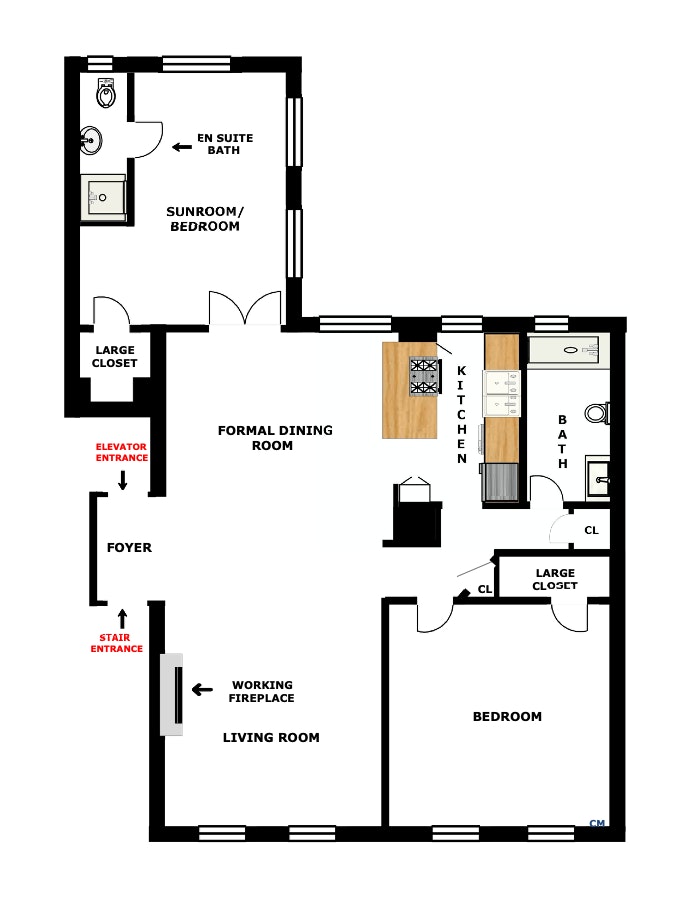 Floorplan for 34 -41 79th Street, 32