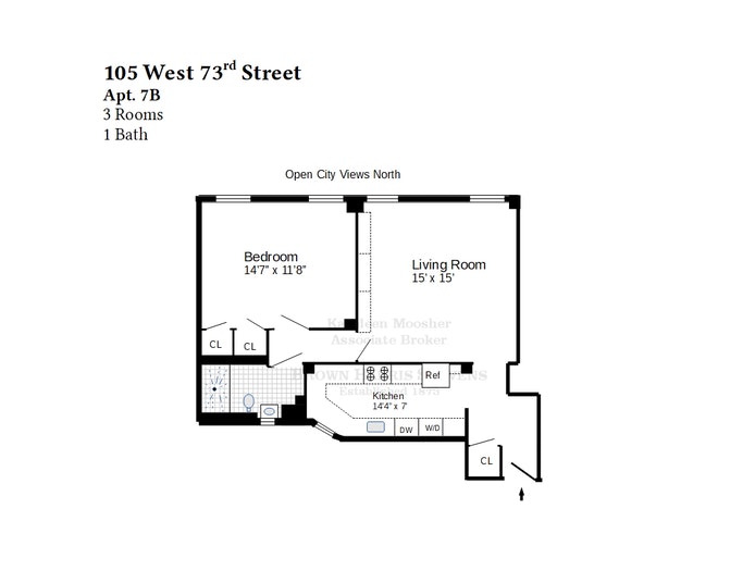 Floorplan for 105 West 73rd Street, 7B