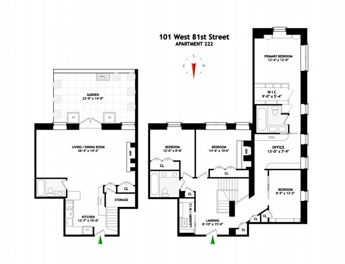 Floorplan for 101 West 81st Street, 222