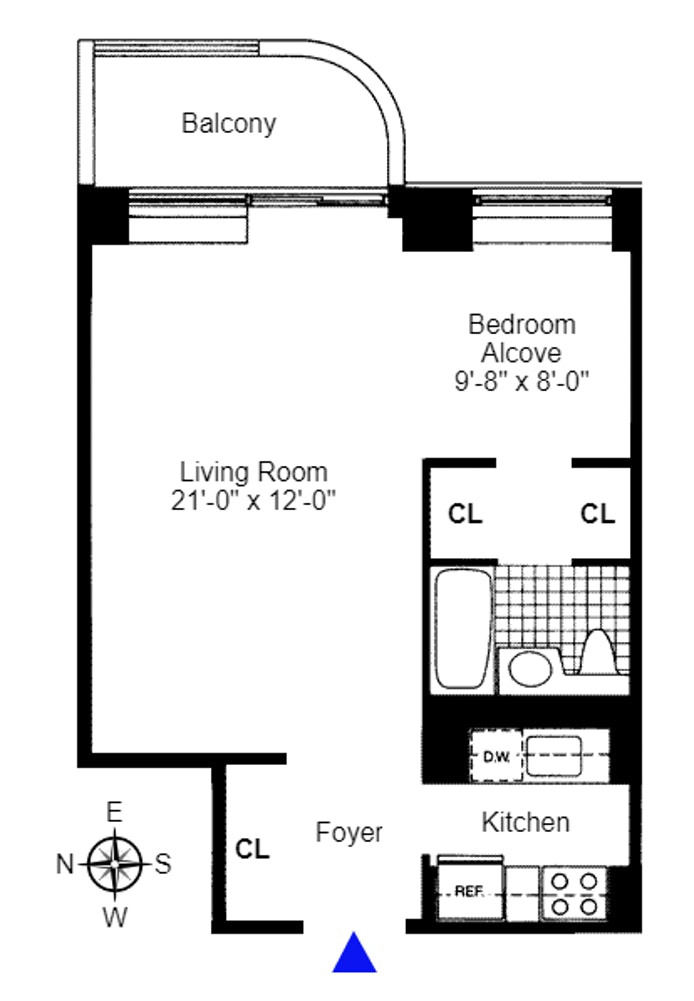 Floorplan for 311 East 38th Street, 4E