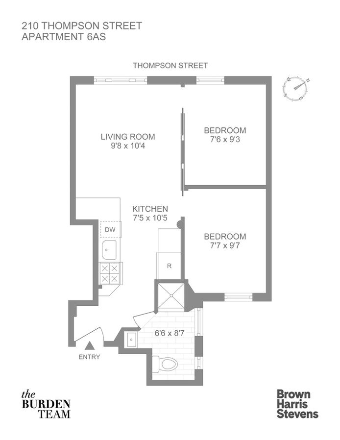 Floorplan for 210 Thompson Street, 6AS