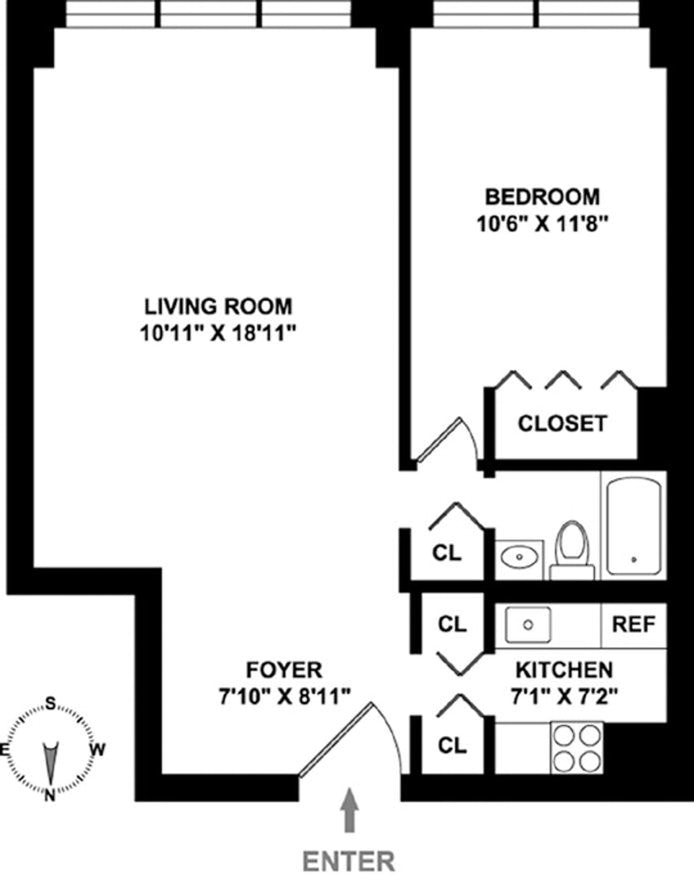 Floorplan for 301 East 79th Street, 33M