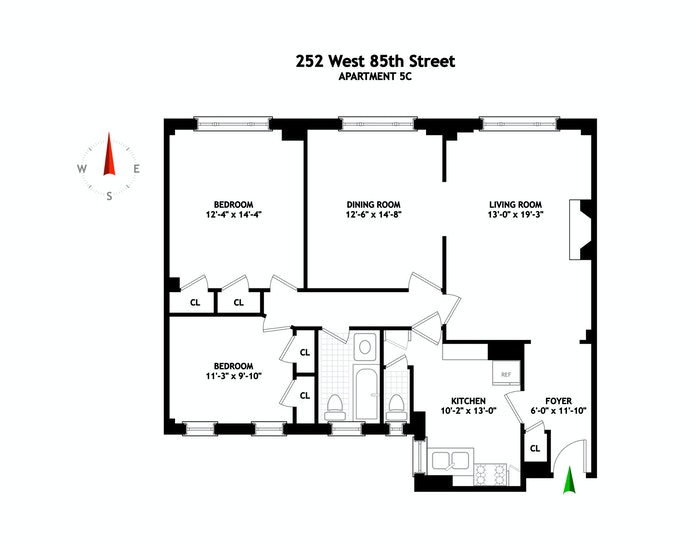 Floorplan for 252 West 85th Street, 5C