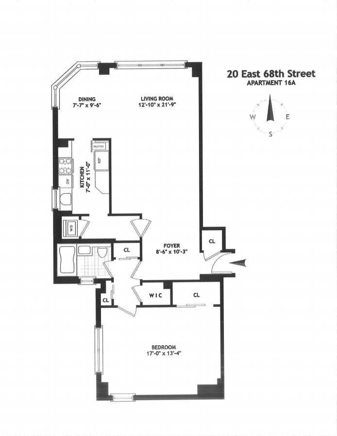 Floorplan for 20 East 68th Street, 16A