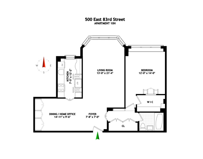 Floorplan for 500 East 83rd Street, 10H