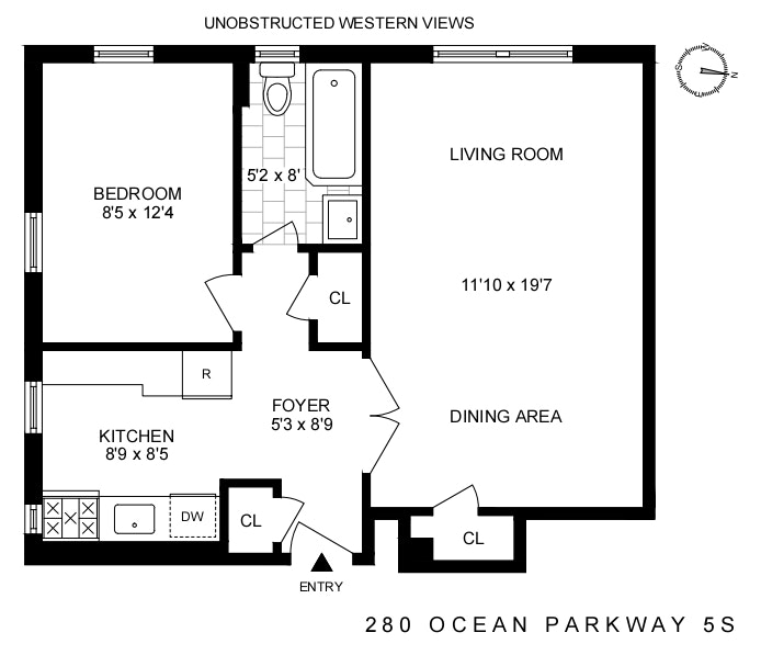 Floorplan for 280 Ocean Parkway, 5S