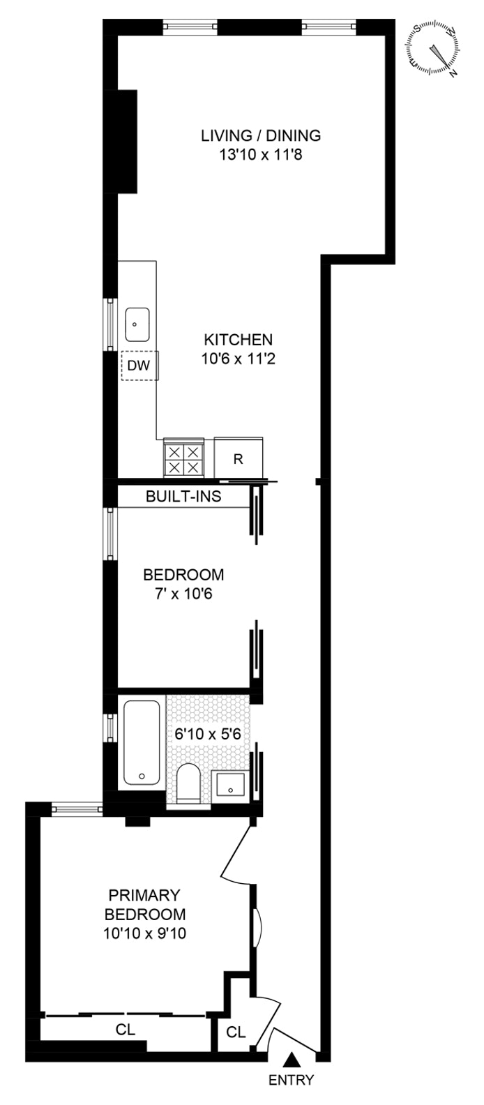 Floorplan for 231 West 21st Street, 4A