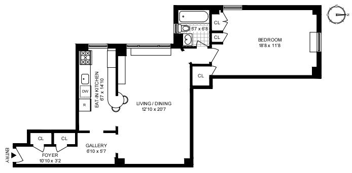 Floorplan for 35 West 92nd Street, 2F