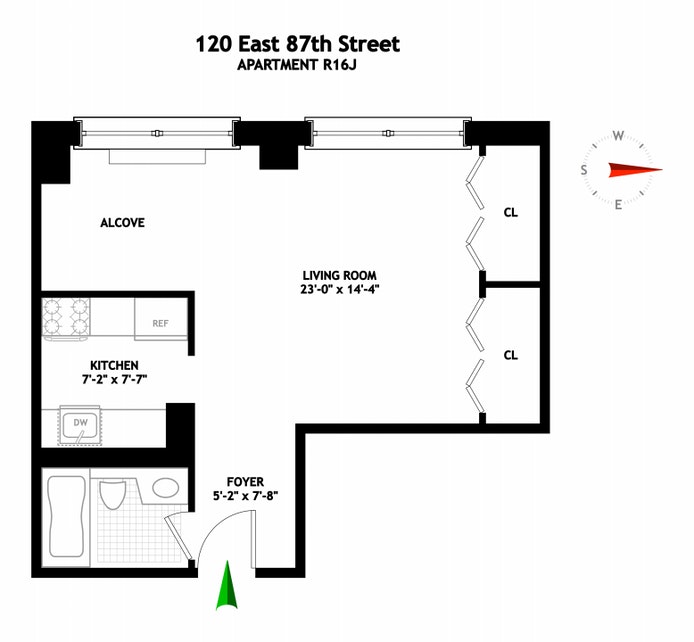 Floorplan for 120 East 87th Street, R16J