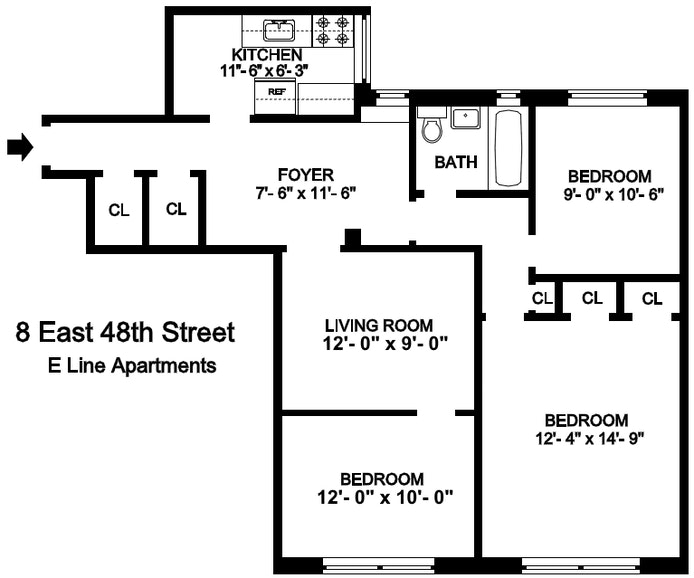 Floorplan for 8 East 48th Street, 4E