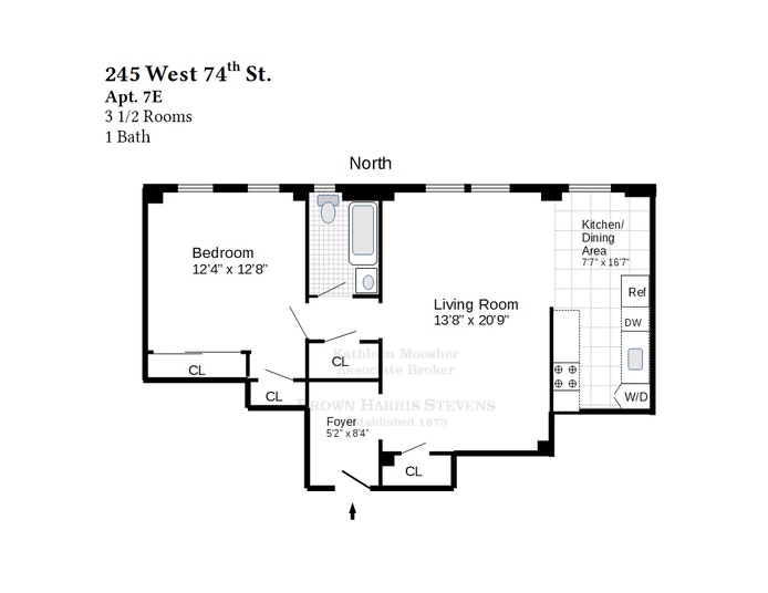 Floorplan for 245 West 74th Street, 7E