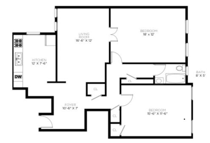 Floorplan for 4414 Cayuga Avenue, 2B