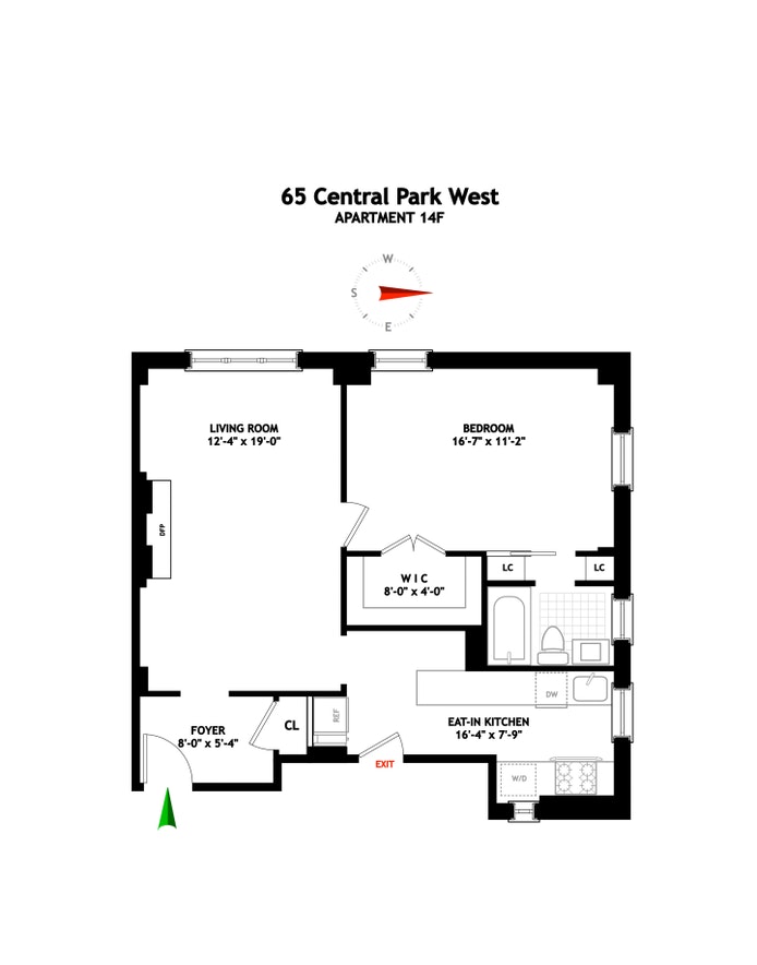 Floorplan for 65 Central Park West, 14F