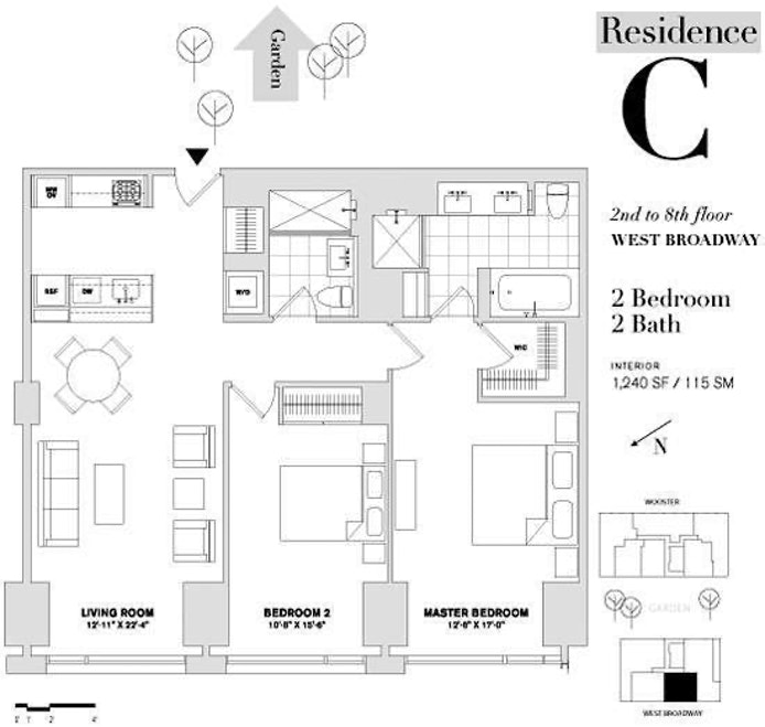 Floorplan for 311 West Broadway, 6C