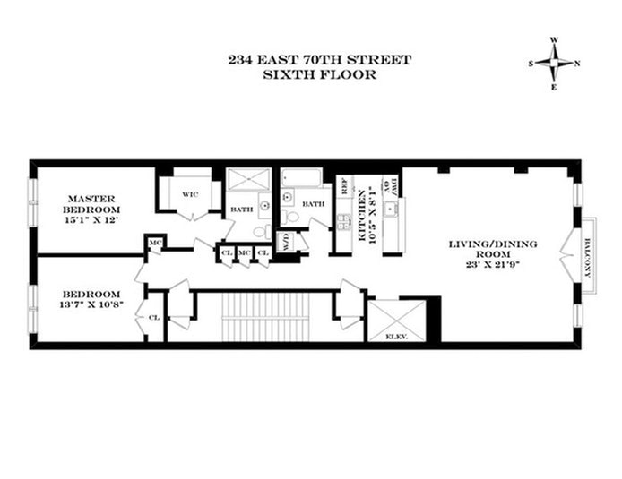 Floorplan for 234 East 70th Street, 6FLR