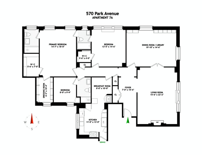 Floorplan for 570 Park Avenue, 7A