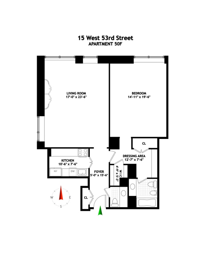 Floorplan for 15 West 53rd Street, 50F