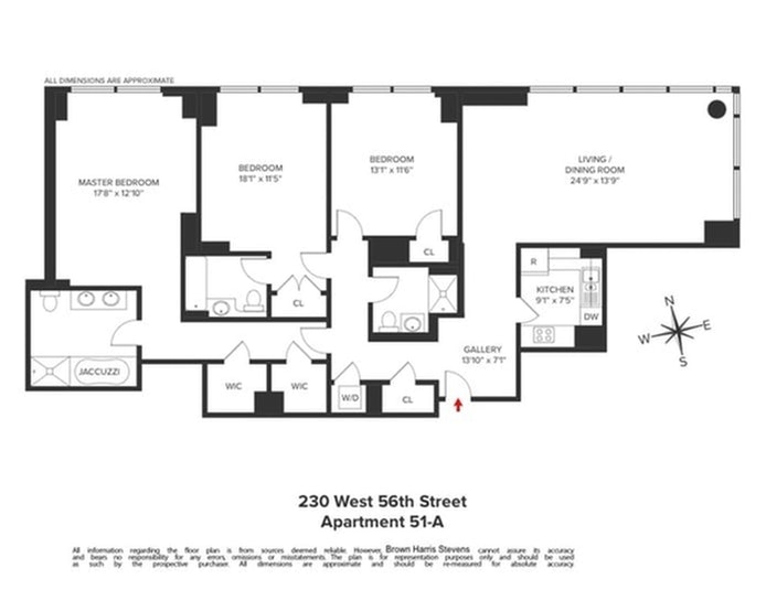 Floorplan for 230 West 56th Street, 51A