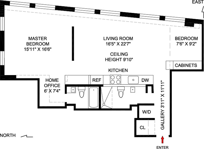 Floorplan for 55 Liberty Street, 16AB