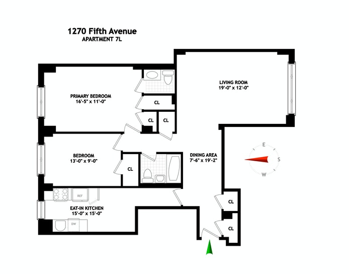 Floorplan for 1270 Fifth Avenue, 7L