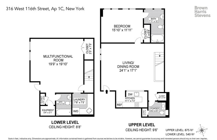 Floorplan for 316 West 116th Street, 1C