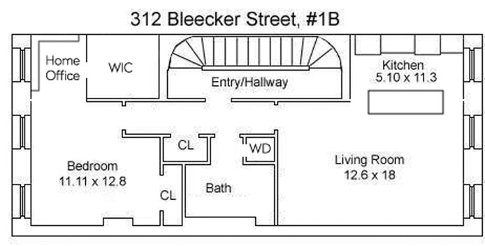 Floorplan for 312 Bleecker Street, 1