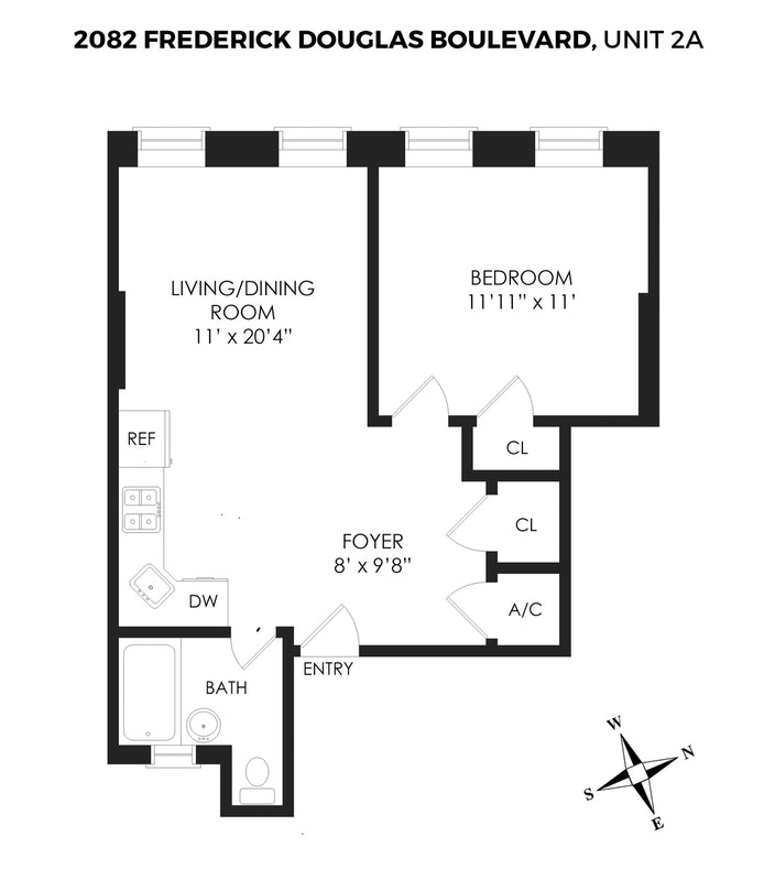 Floorplan for 2082 Eighth Avenue, 2A