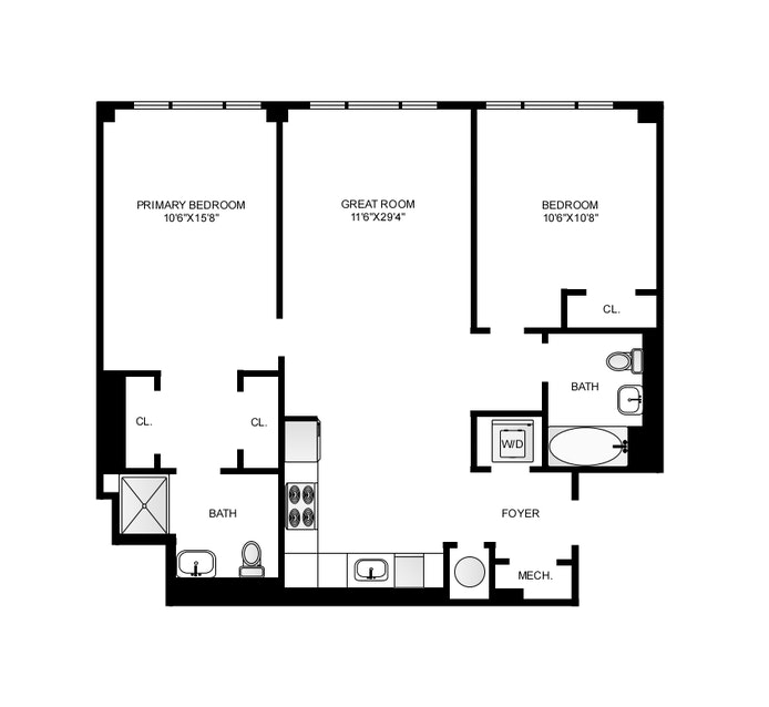 Floorplan for 224 Clifton Place, 4C