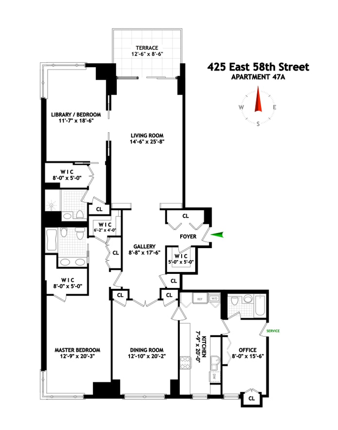 Floorplan for 425 East 58th Street, 47A