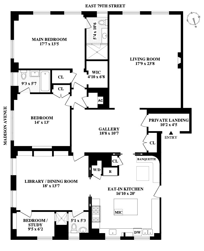 Floorplan for 31 East 79th Street, 7E