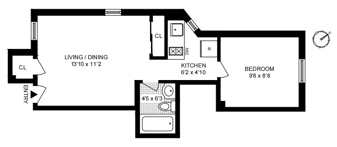 Floorplan for 345 West 21st Street, 5B
